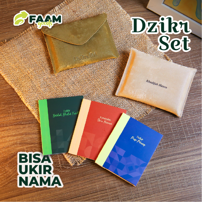 Dzikr Set FAAM GOODS — Buku Zikir Pagi Petang, Doa Harian & Zikir Setelah Sholat Fardhu